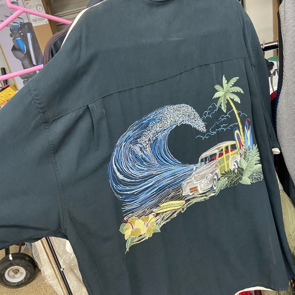 BAMBOO Men's Casual Shirt with Surf Embroidery
